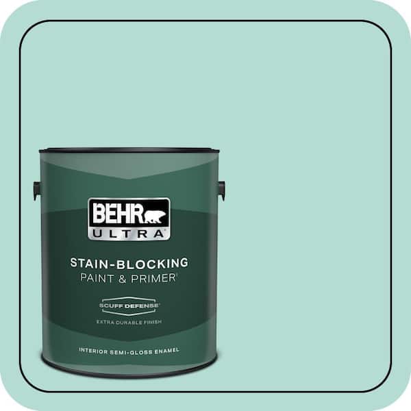 BEHR ULTRA 1 gal. #490C-3 Balmy Seas Extra Durable Semi-Gloss Enamel Interior Paint & Primer