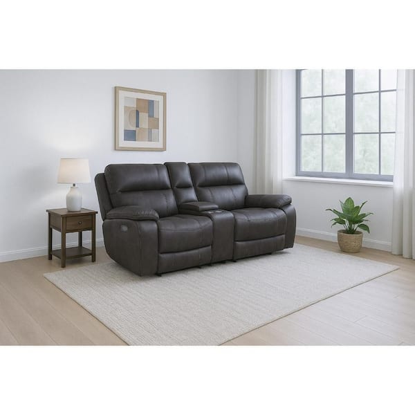 Talo Charcoal Gray Fabric Glider Power Recliner Chair with USB Port