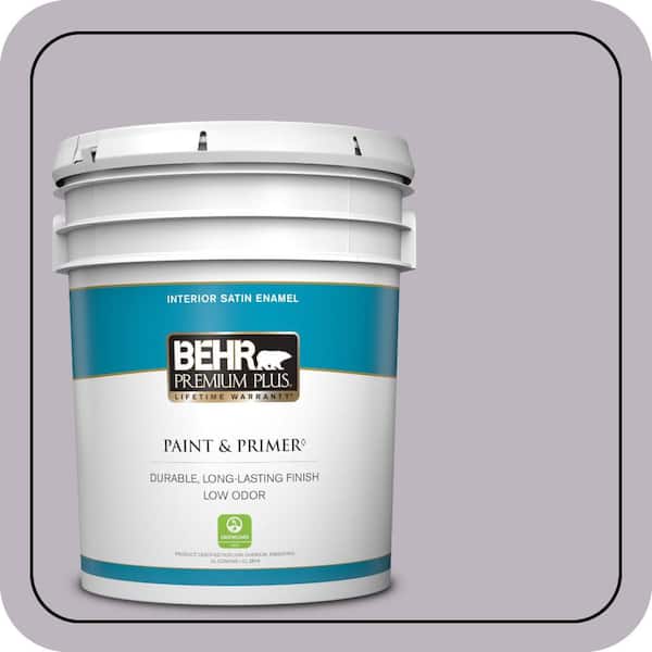 BEHR PREMIUM PLUS 5 gal. #N100-3 Future Vision Satin Enamel Low Odor Interior Paint & Primer