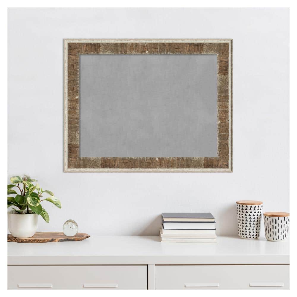 Farmhouse Brown and Grey Wood Framed Magnetic Memo Board