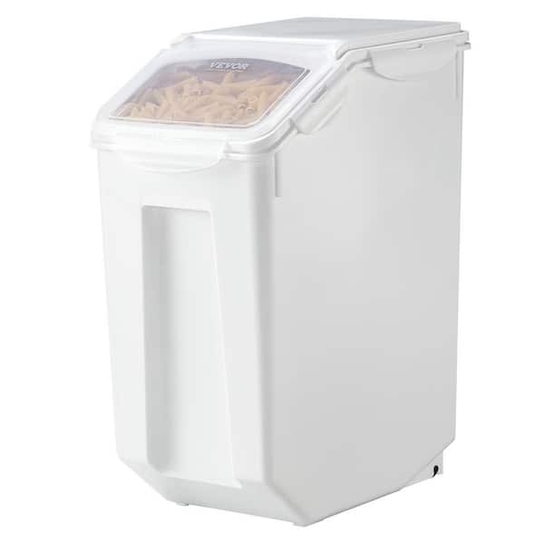4.5 Gal. Rice Storage Container, 20 L Dog Food Dispenser Bin, Airtight Lid, Wheels, Pet Food and Kitchen Ingredient Bin