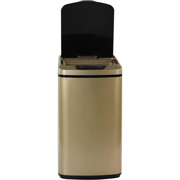 Hanover 3.2 Gal. Gold Metal Household Trash Can with Sensor Lid