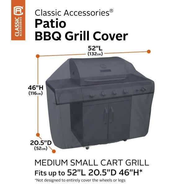 Classic 52 in. L x 20.5 in. D x 46 in. H BBQ Grill Cover in Black