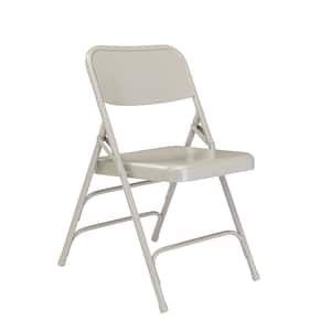 Grey Metal Stackable Folding Chair (Set of 4)