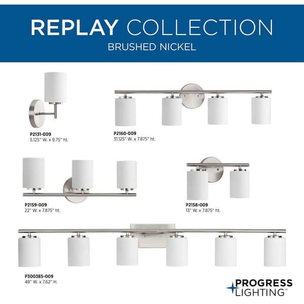 Progress Lighting Replay 4-Light Brushed Nickel Modern/Contemporary Etched Glass Lantern Medium Hanging Pendant Light