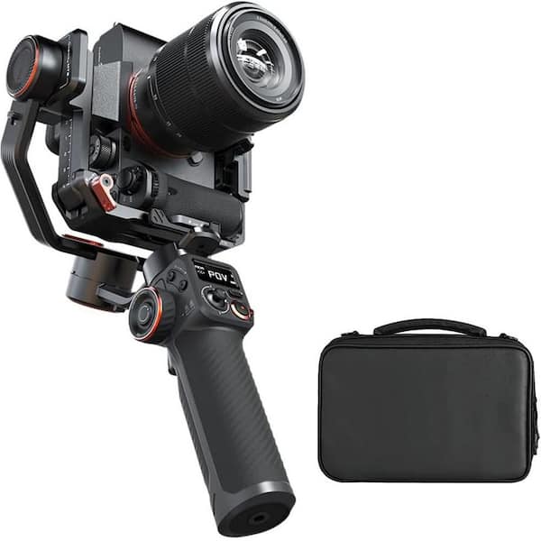 Camera Stabilizer Kit with AI Tracker and Magnetic Fill Light 3-Axis Gimbal for Smartphones and Mirrorless Cameras