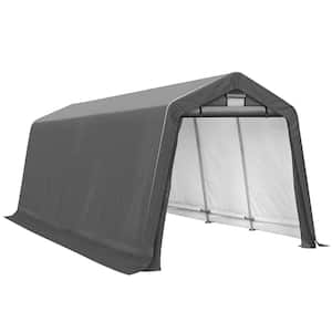 8 ft. W x 14 ft. D Outdoor Portable Storage Shelter Shed Heavy Duty Steel Frame Motorcycle Garage with Doors and Vents