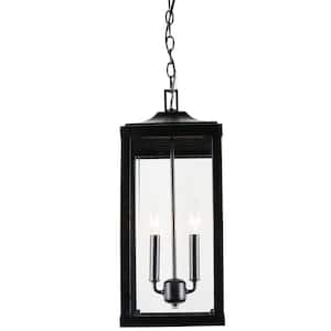 2 Light 20.2 in. Outdoor Hanging Lantern in Imperial Black