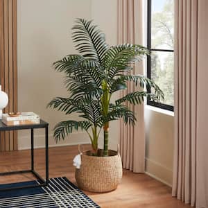 5ft Faux Golden Cane Tree in White Pot