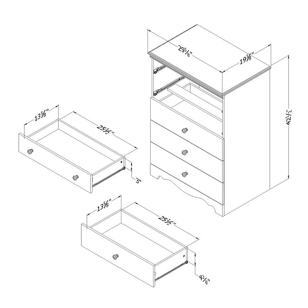 Elegant Crystal Double 5-Drawer Chest in Pure White