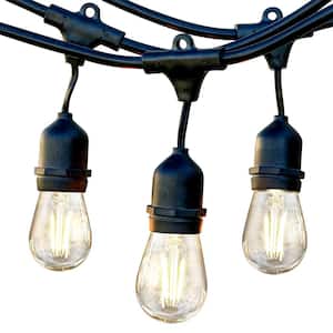 Ambience Pro 15-Light 48 ft. Outdoor Plug-in 2W 3000k LED S14 Hanging Edison Bulb String-Light