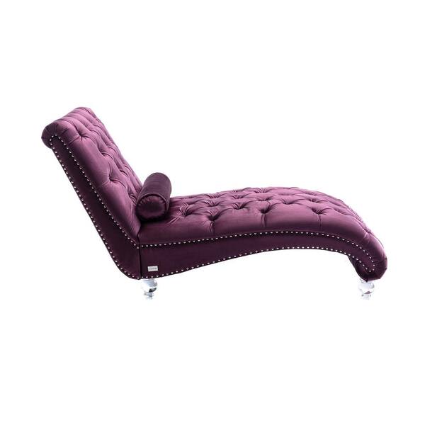 purple leather chaise lounge