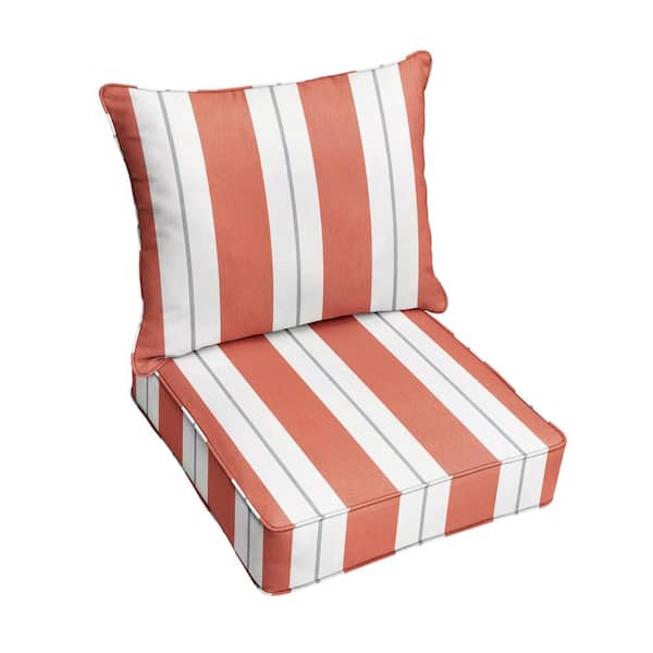 SORRA HOME 25 x 23 x 22 Deep Seating Indoor/Outdoor Pillow and Cushion Chair Set in Sunbrella Relate Persimmon