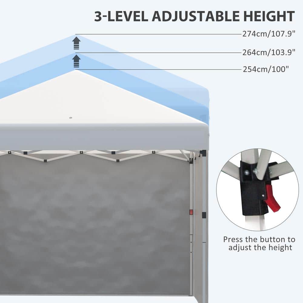 Cream 10ft Adjustable Pop-Up Canopy with Sidewalls