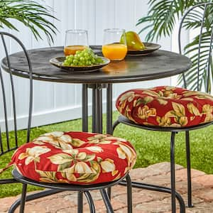 Roma Floral 15 in. Round Outdoor Seat Cushion (2-Pack)