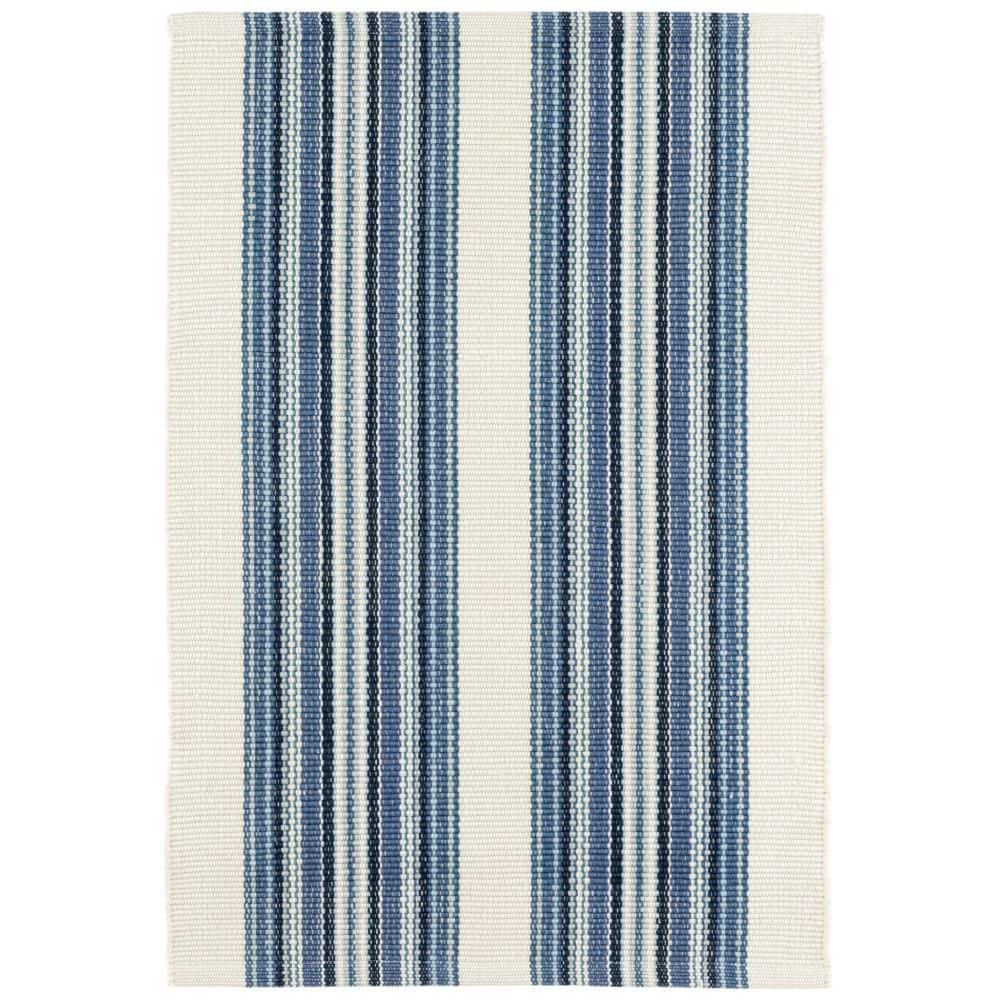 DASH & ALBERT Road Runner Handwoven Blue 5 ft. x 8 ft. Outdoor Area Rug ...