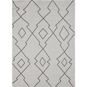 Breyleigh Culton Cream 5 ft. 3 in. x 7 ft. 3 in. Abstract Polypropylene Indoor/Outdoor Area Rug