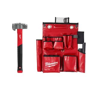 Lineman's Compact Aerial Tool Apron with 36 oz. 4-In-1 Lineman's Hammer