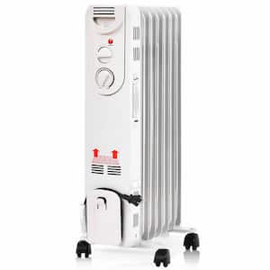Optimus 1500-Watt Digital 7-Fins Electric Oil Filled Radiator Space Heater  with Timer 985109383M - The Home Depot