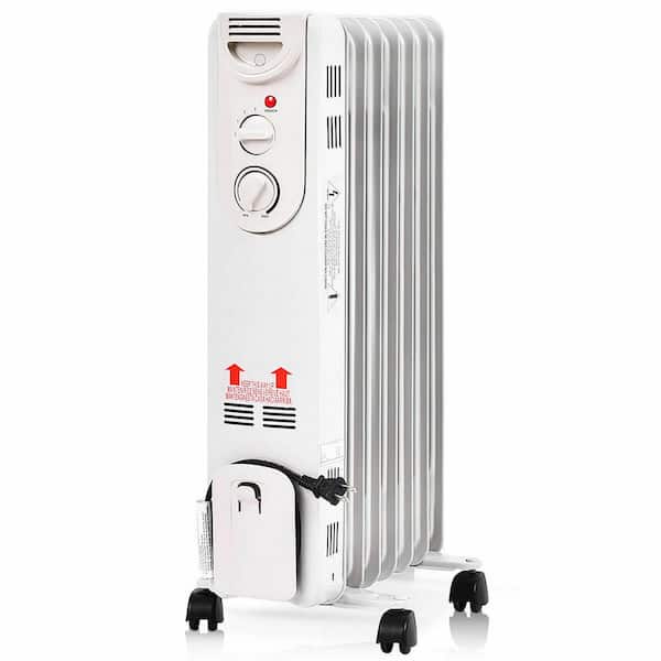 Gymax 1500-Watt Electric Oil Filled Radiator Space Heater with Adjustable Thermostat Home Office