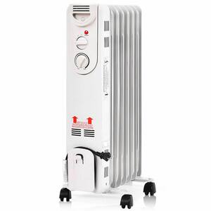 1500-Watt Electric Oil Filled Radiator Space Heater with Adjustable Thermostat Home Office