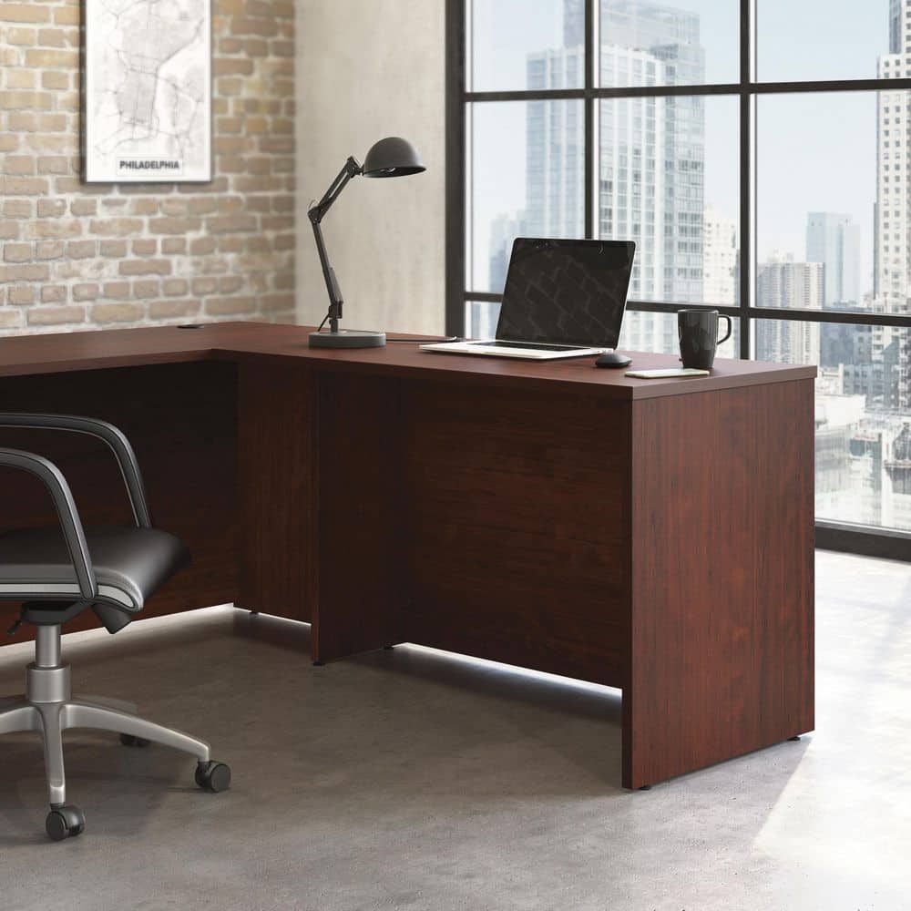 Classic Cherry Engineered Wood Executive Desk with Cord Management