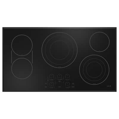 36 in. 5 Burner Element Smart Radiant Electric Touch Control Cooktop in Black