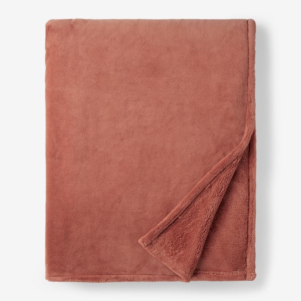 The Company Store Company Cotton Plush Copper Polyester Twin Woven Blanket