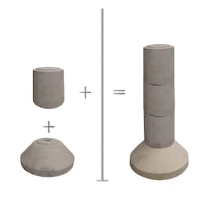 4-Section 40 in. Stackable Precast Concrete Pier-Type Footing