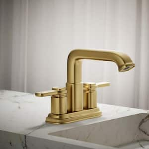 Numista 4 in. Centerset 2-Handle Bathroom Faucet in Vibrant Brushed Moderne Brass