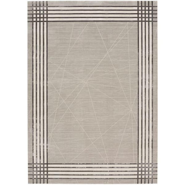 Desire Grey Silver 9 ft. x 12 ft. Abstract Contemporary Area Rug