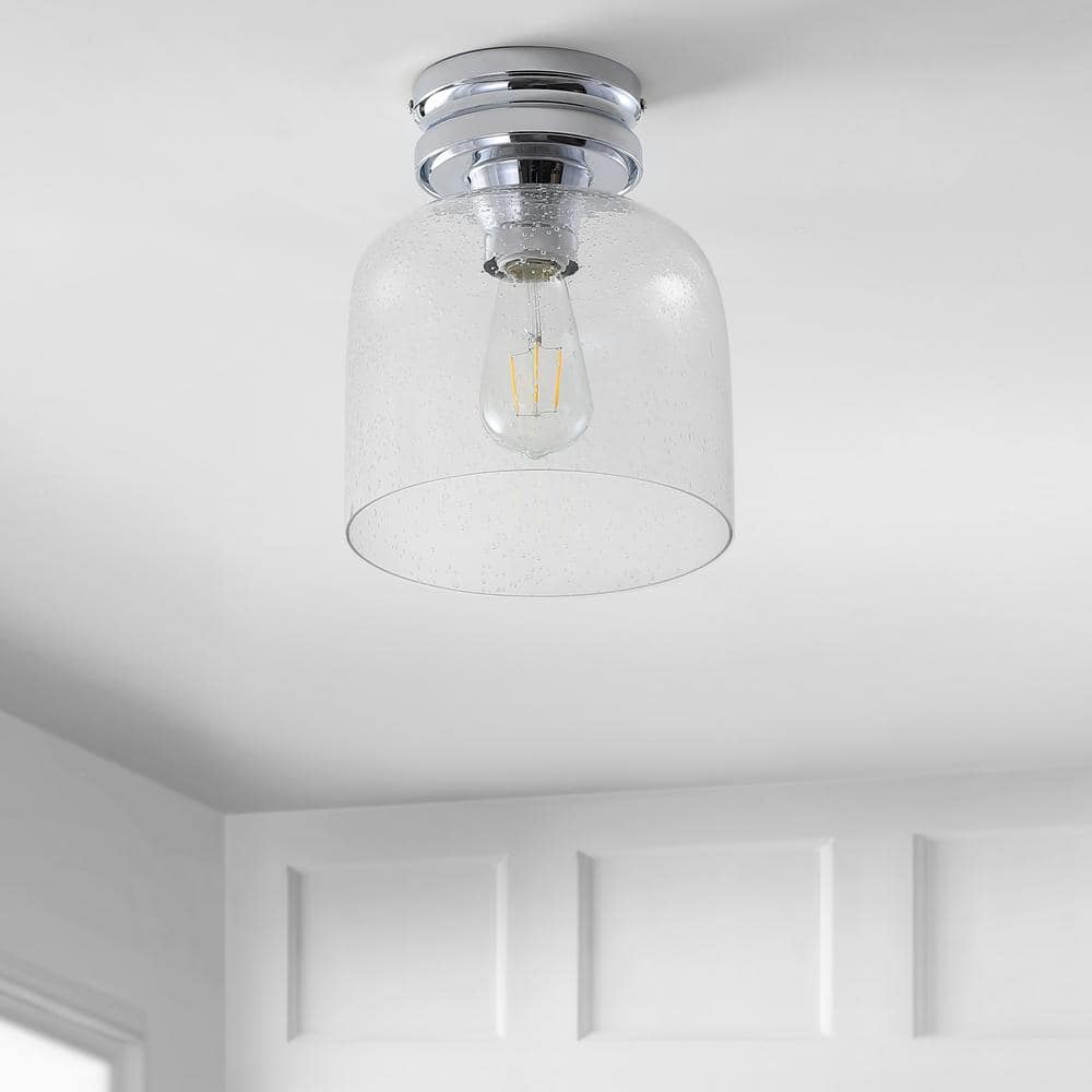 Domenic 7.75" Chrome Glass LED Flush Mount Light