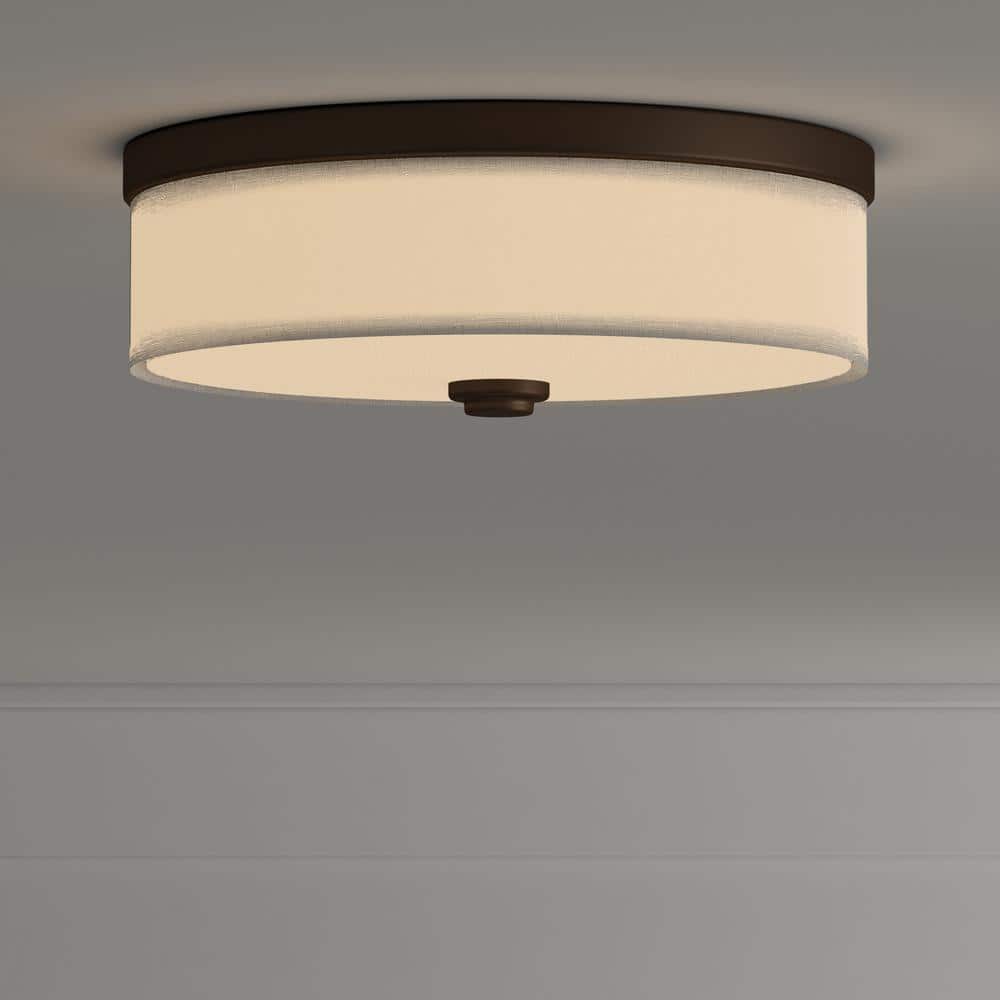 Antique Bronze LED Drum Flush Mount Ceiling Light