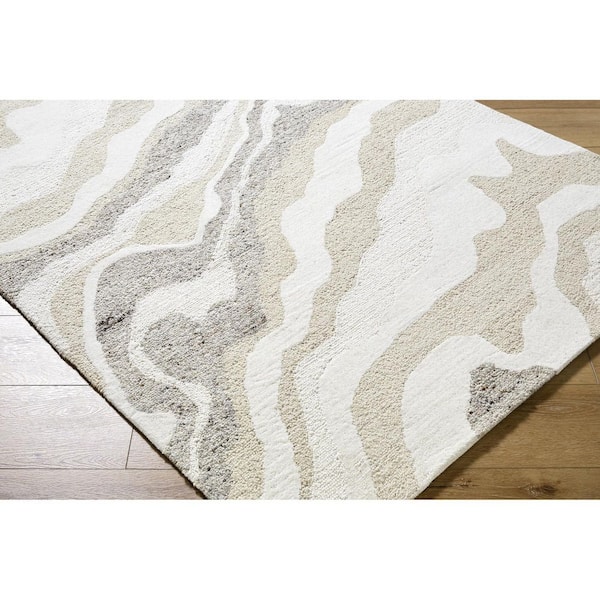 Divine Ivory Cottage Abstract 8 ft. x 10 ft. Area Rug