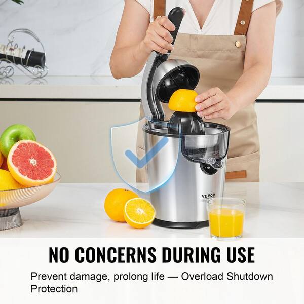 NutriChef Electric Juice Press - Orange Juicer Citrus Squeezer with Manual  Juice Presser Handle (Stainless Steel)