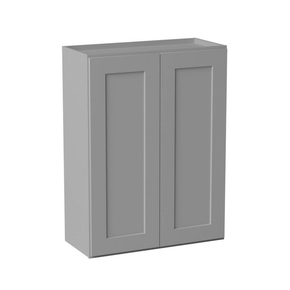 27 in. W x 12 in. D x 36 in. H Ready to Assemble Solid Wood Shaker Wall Kitchen Cabinet in Light Grey price history on PriceWatchPro
