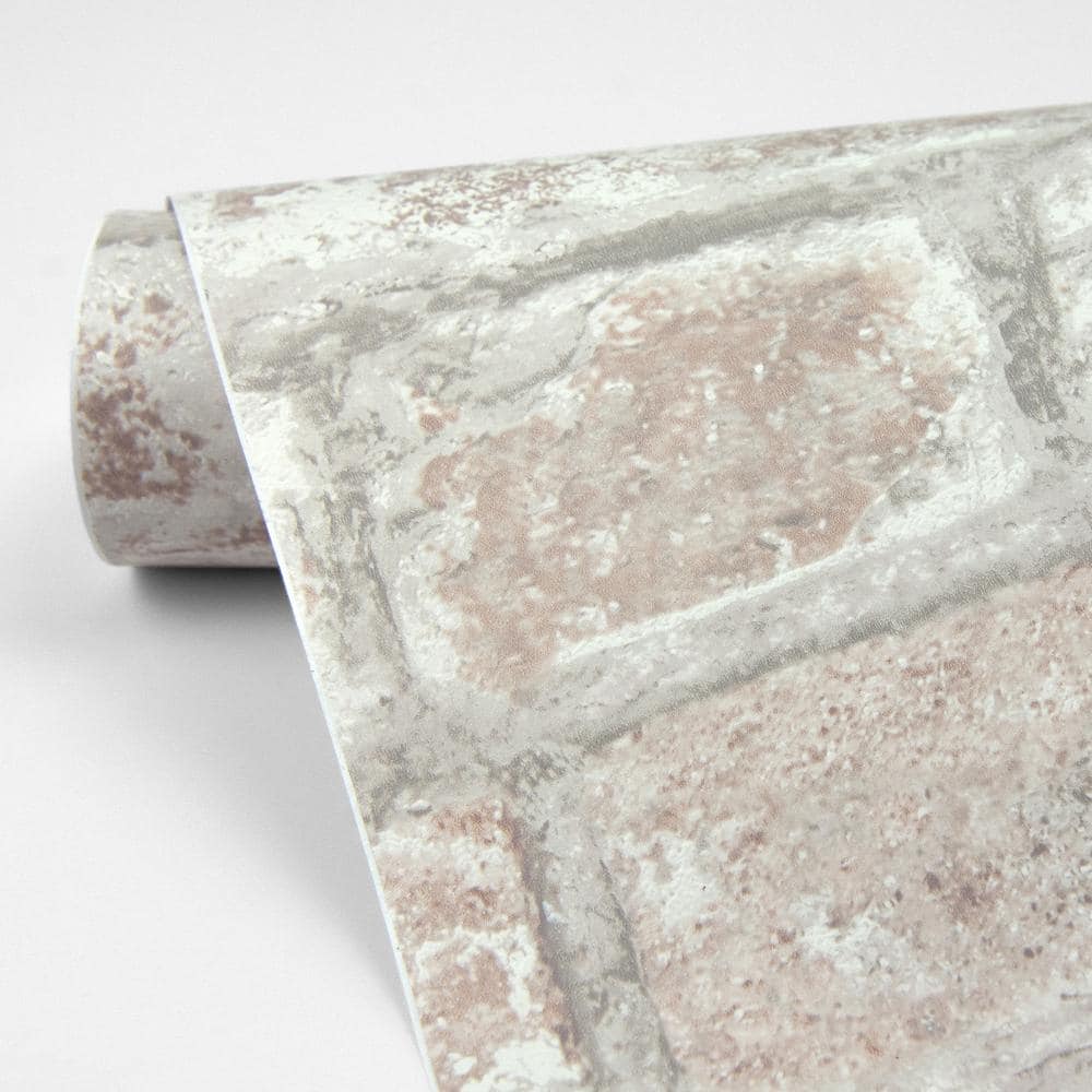 White Washed Brick Peel and Stick Wallpaper Roll