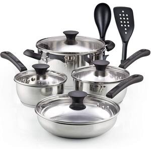 10-Piece Stainless Steel Cookware Set in Silver