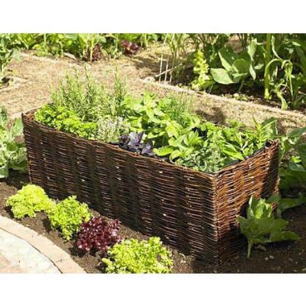 48 in. L 19 in. W 16 in. H Willow Rectangle Planter with Non Woven Grow Bags