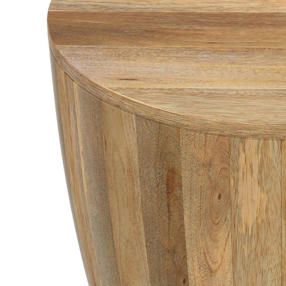 Elmbrook 21 in. W Natural Round Solid Mango Wood End Table with Low VOC Lacquer - thumbnail 7