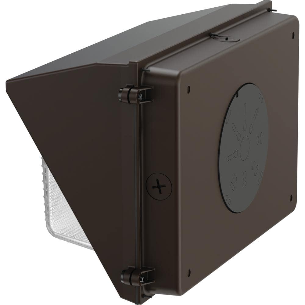 Dark Bronze Dimmable LED Wall Pack with Adjustable Lumen Output