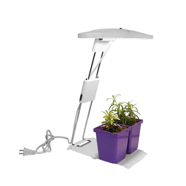 ETI LIGHTING GrowElite 18 in White Integrated LED Table Lamp Adjustable Lamp Head Plant Grow Light Indoor Gardening 3000K 4000K 5000K