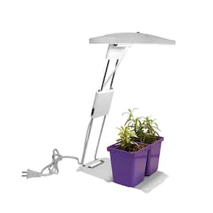 GrowElite 18 in White Integrated LED Table Lamp Adjustable Lamp Head Plant Grow Light Indoor Gardening 3000K 4000K 5000K