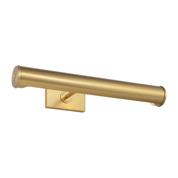 Azer 18 in. 2-Light Bathroom Bedroom Wall Fixture In Burnished Brass Finish With Burnished Brass Shade