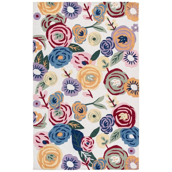 Jardin 8 ft. x 10 ft. Ivory/Pink Floral Patches Area Rug