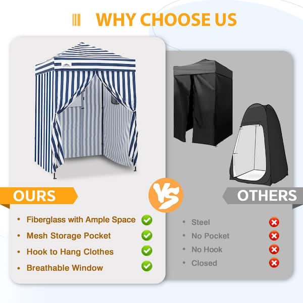 EAGLE PEAK 5 ft. x 5 ft. Pop Up Privacy Tent Foldable