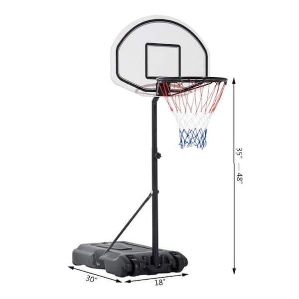 LED Pool Basketball Hoop With Glow Ball - Height Adjustable 3-4.6 Ft, Light Up Rim, Portable Poolside Game For Adults & Teens