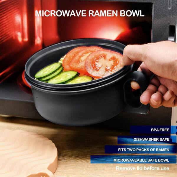 2-Pack Rapid Ramen Cooker – Microwave Ramen In 3 Minutes, BPA Free, Dishwasher Safe, Red