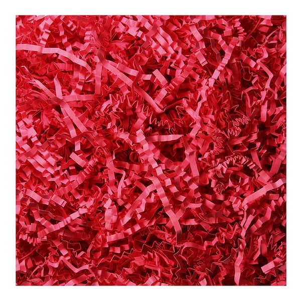1 lb. Crinkle Paper Filler Shredded Paper for Gift Baskets Christmas Birthdays Weddings Valentines Day Red Crinkle