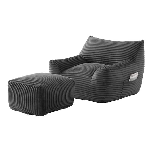Gray Fabric Oversized (41.7 in. x 39.4 in. x 30.7 in.) Bean Bag durable construction easy to install